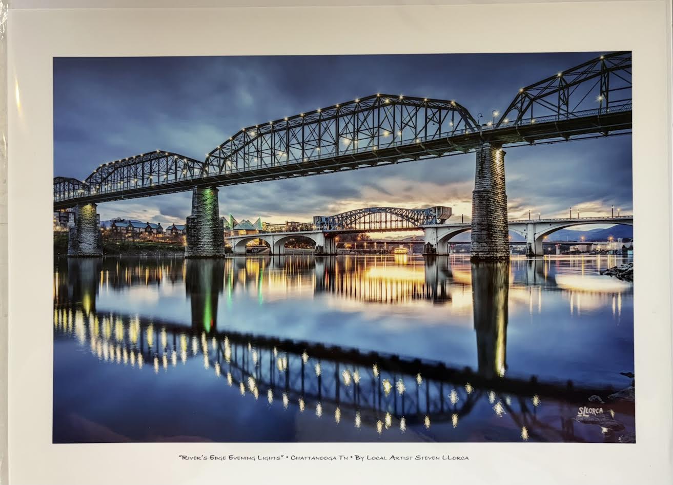 River's Edge Evening Lights 8x12 - Steven Llorca