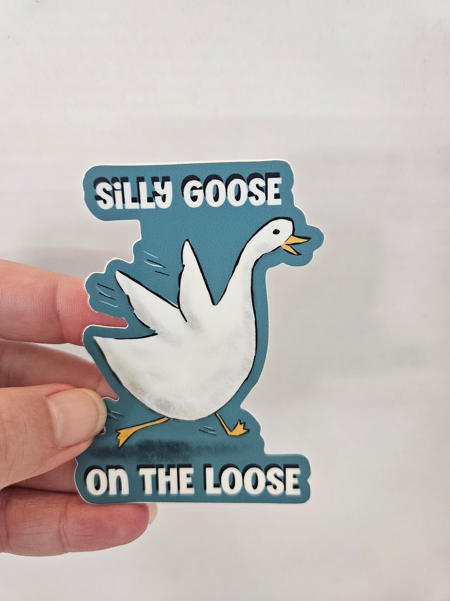 Silly Goose on the Loose Vinyl Sticker – 2.22″ × 3″ - Wanderland Art House