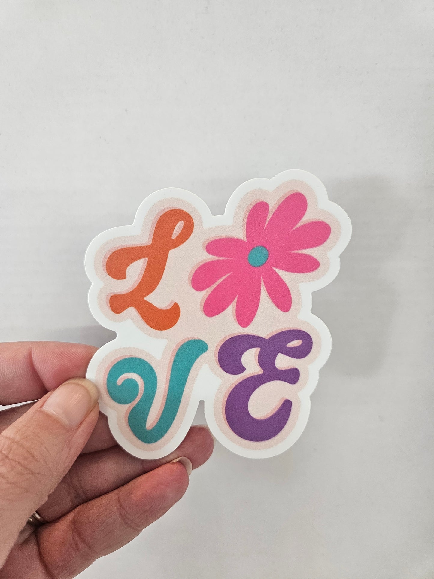 Love Flower Whimsical Vinyl Sticker – 2.94″ × 3″ - Wanderland Art House
