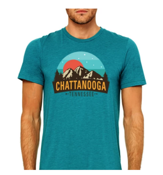 Brilliant Teal Sunrise T-Shirt- New South Trading Co
