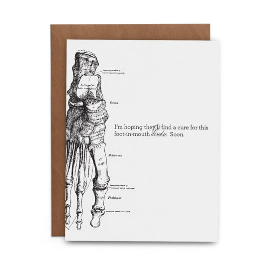 I'm Hoping They'll Find a Cure for This Foot-in-Mouth Disease. Soon. - Chris Lykins Lost Art Greeting Card