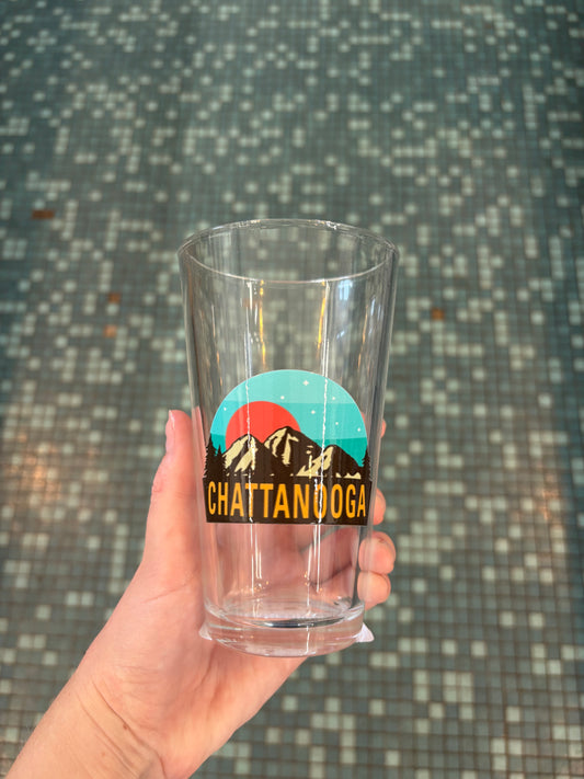 pint glass - brilliant teal sunrise