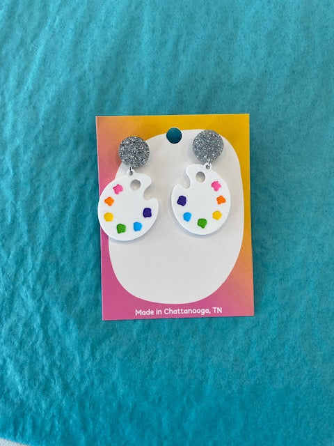 Mini Kitty Paint Palette Earrings