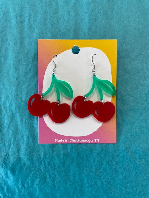 Mini Kitty Cherry Earrings