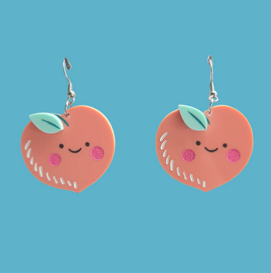 Cutie Peaches Earrings- Mini Kitty Designs