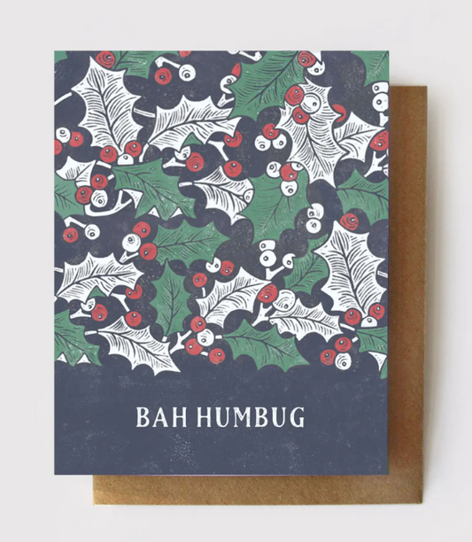 Bah Humbug - Holly Christmas Card - Root&Branch