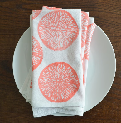 Lemon Slice Napkin Set- Pink- Rangemark