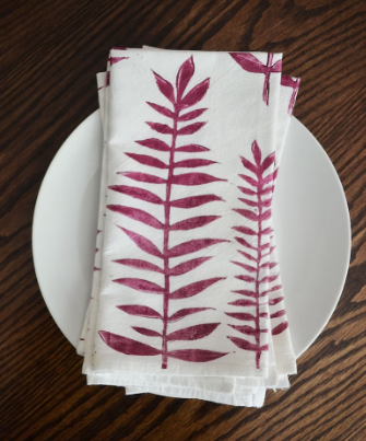 Walnut Leaf Napkin Set- Pink- Rangemark