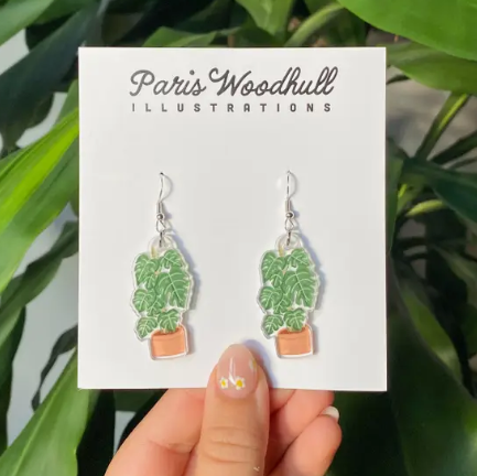 Monstera Earrings-Paris Woodhull