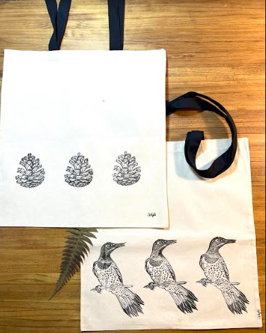 Simple Shopping Tote Bag-Forest and Fern