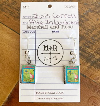 Book Locket Dangle Earrings-Marshall & Rose