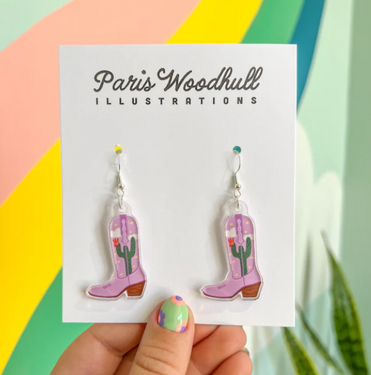 Cowboy Boot Earrings-Paris Woodhull