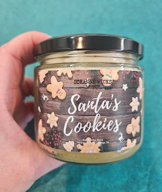 Strange Wicks Candle Co. 8oz Soy Blend Candle/Santa's Cookies