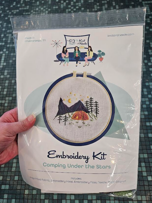 Embroidery Kit Camping Under the Stars - The Knot and Needle