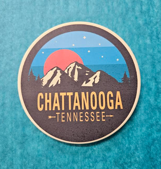 Brilliant Teal Sunrise Ceramic Coaster-New South