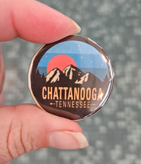 Brilliant Teal Sunrise 1.25 Inch Button