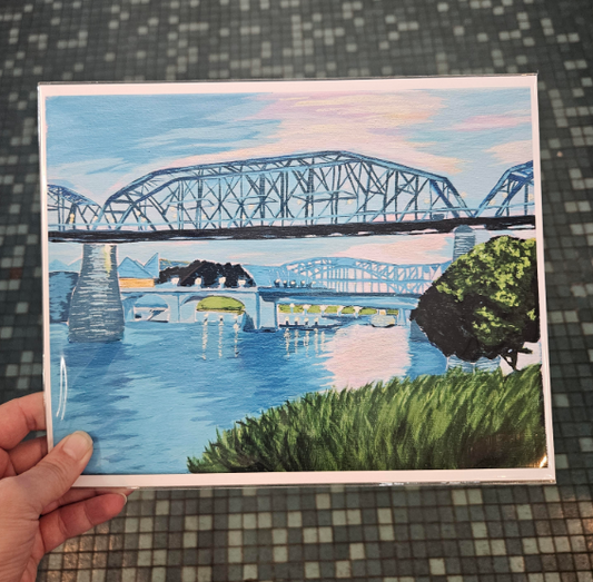 Chattanooga Sunset on the River 8x10 - Danielle Landrum