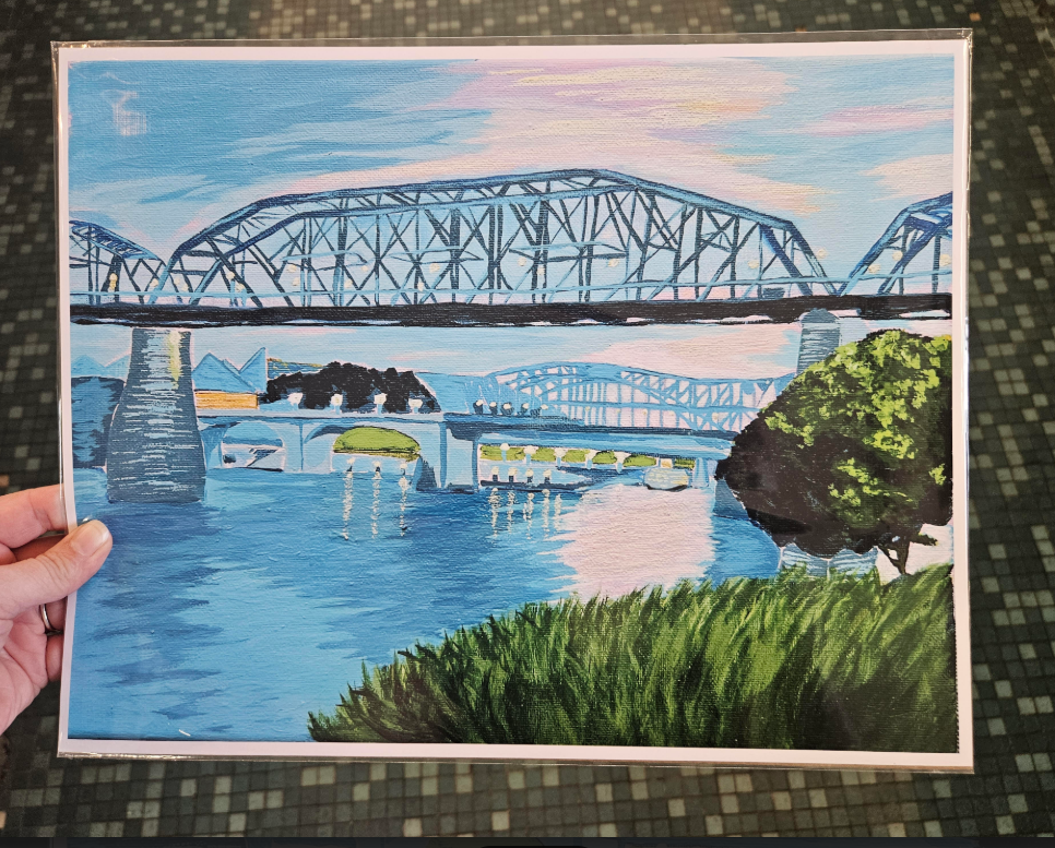 Danielle Landrum Chattanooga Sunset on the River 11x14