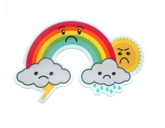 Sad Rainbow Sticker-Smarty Pants