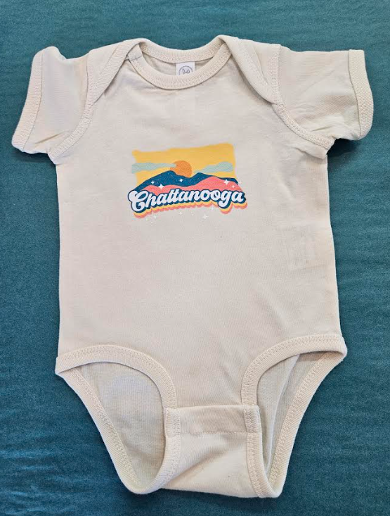 Pastel Mountains Onesie-Cream