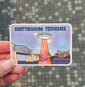 Spaceship On The River Sticker-Wanderland