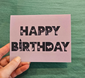 Happy Birthday Purple Flowers Greeting Card-Wanderland