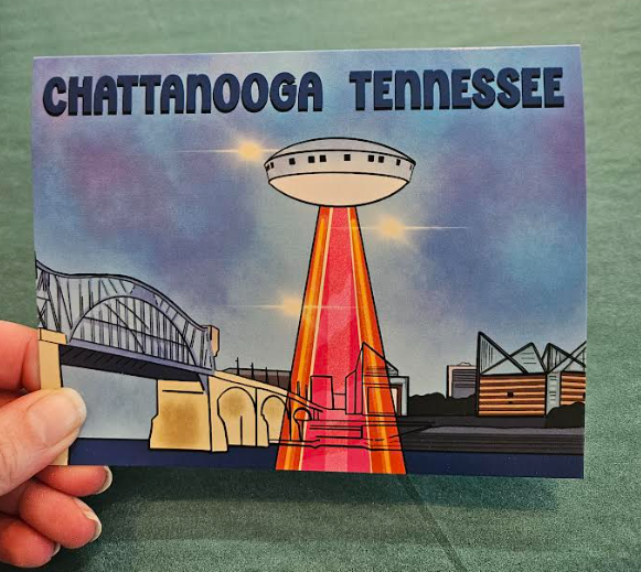 Spaceship on the River Greeting Card-Wanderland