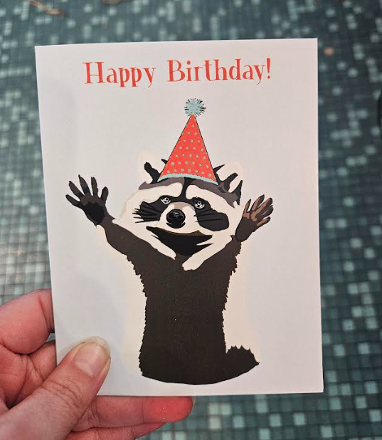 Happy Birthday Raccoon Greeting Card-Wanderland