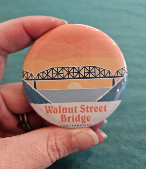 Walnut Street Bridge 2.25 Inch Button-Marcy Johnson