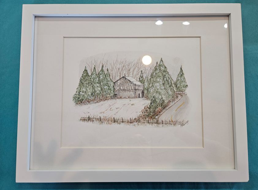 Catherine Coll Original- Winter Rock City Barn