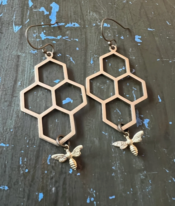 Honey Comb Earrings-Rising Dawn
