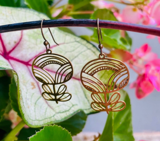Modern Flower Gold Earrings-Rising Dawn