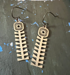 Long Gold Mcm Flower Earrings-Rising Dawn