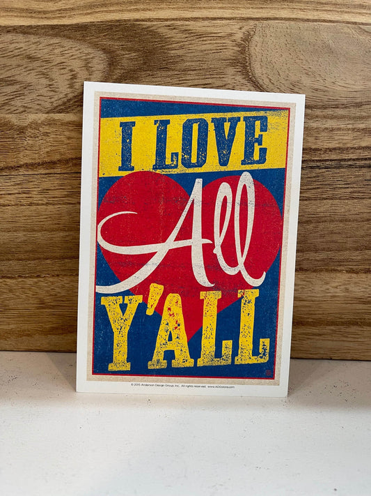 Love All Y'all Postcard - Anderson Design Group