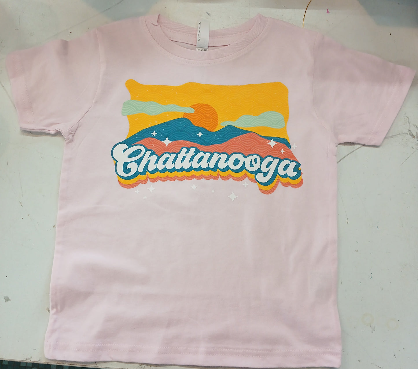 Pastel Mountains- Pink Youth T-shirt