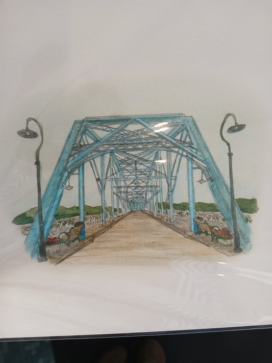 Catherine Coll print- Walking Bridge 2