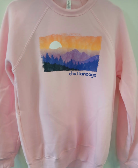 Purple Mountain Majesty Crewneck- Pink