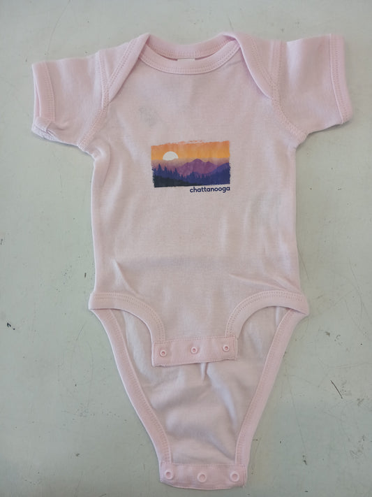 Purple Mountain Majesty Onesie- Pink
