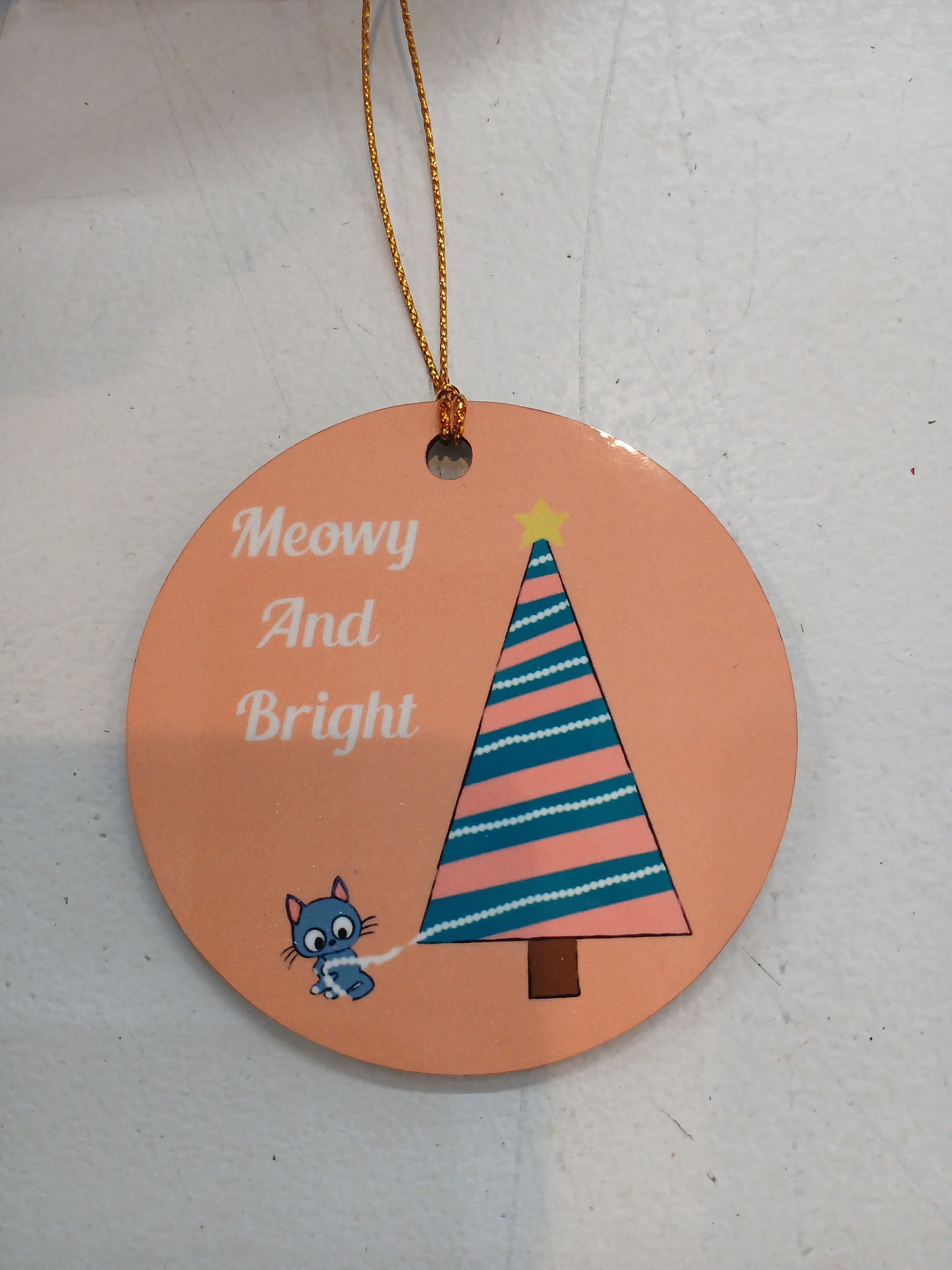 Meowy And Bright Wooden Ornament- Wanderland