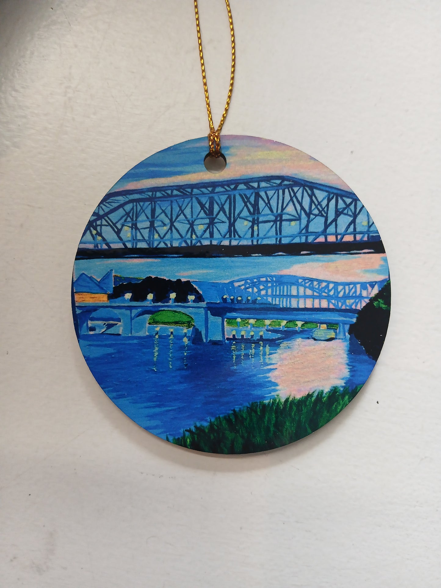Sunset On the River Wooden Ornament-Wanderland