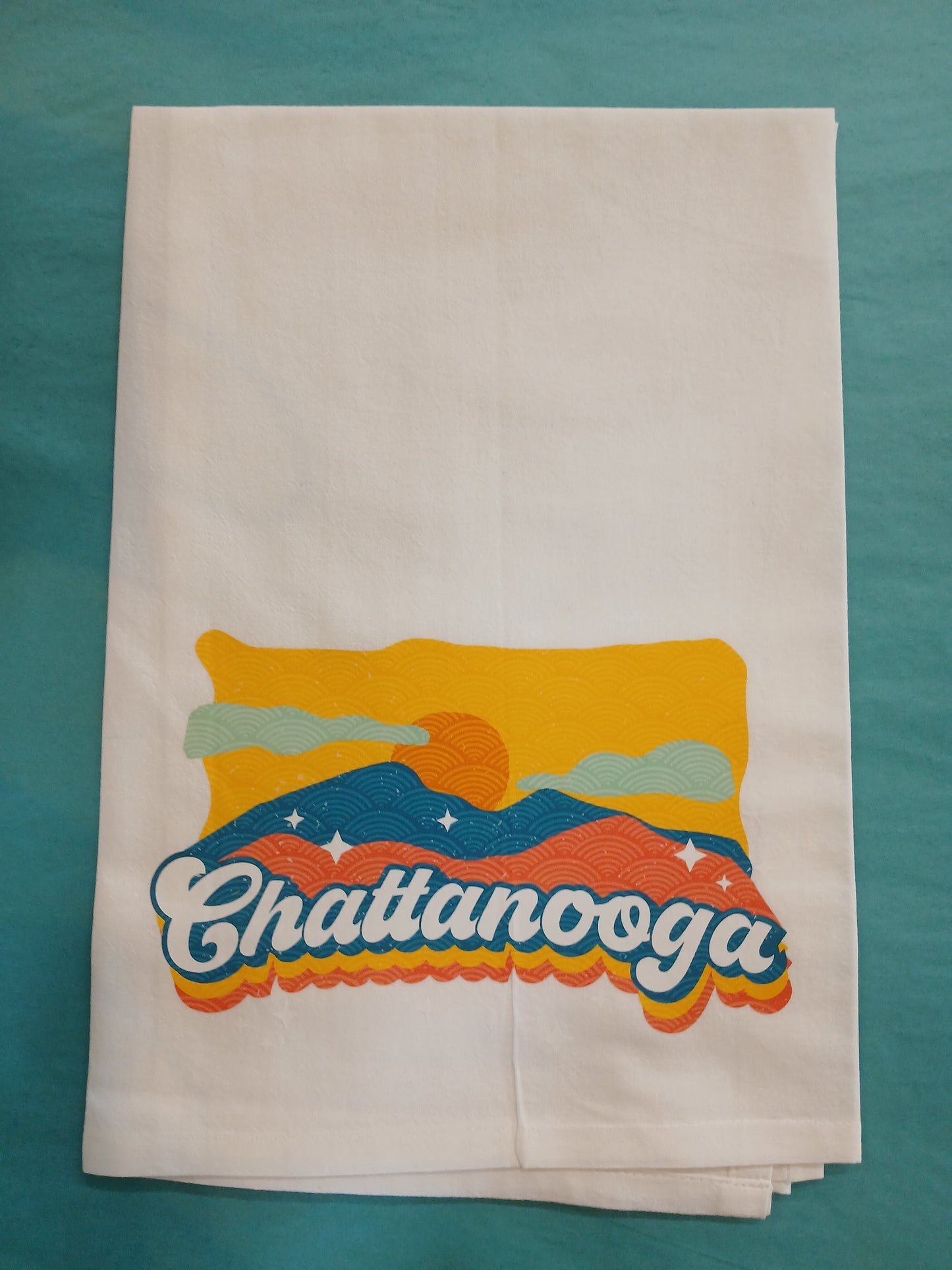 Pastel Mountain Tea towel