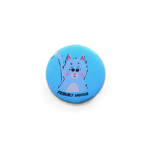 Probably Anxious Cat 1.25 Inch Button