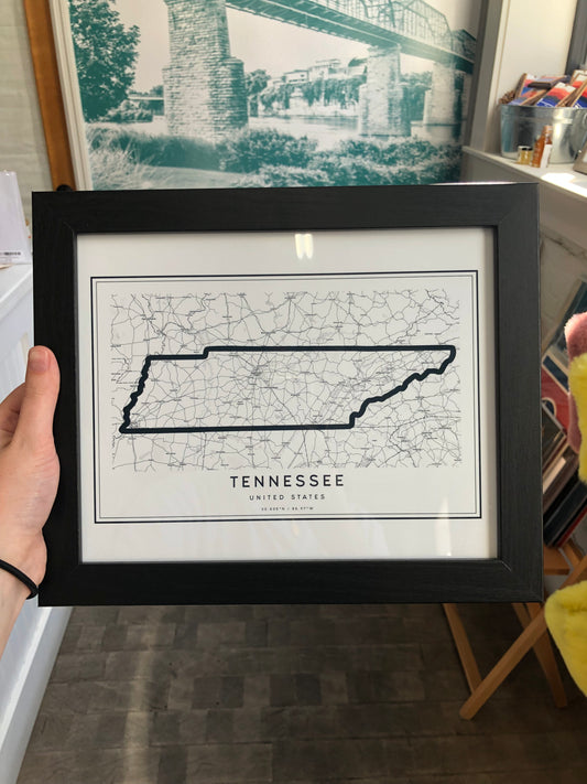 8x10 Tennessee Black Framed Print-Hey J
