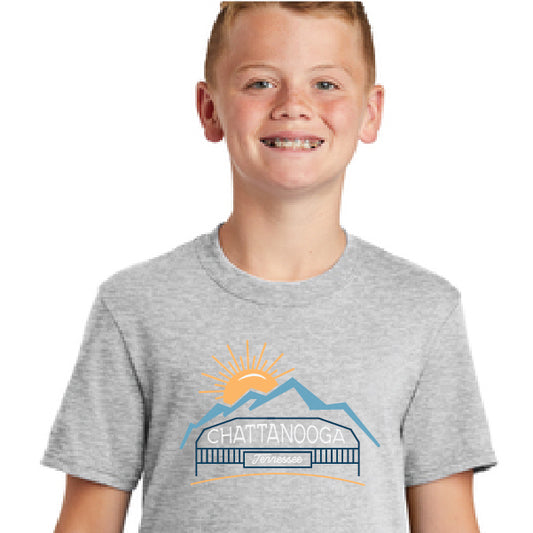 Chattanooga Sunrise Gray Youth Sunrise T- Shirt  by Raphael Rodriguez