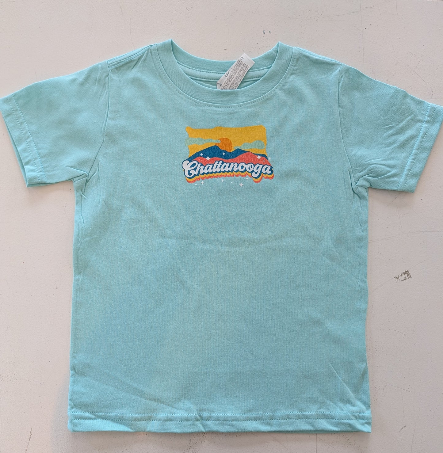 Teal Pastel Mountain Youth T-shirt