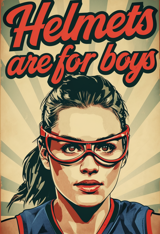 Helmets Are For Boys Sticker