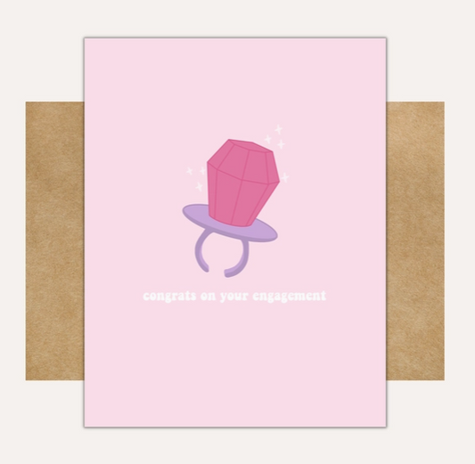 Ring Pop Engagement Greeting Card-Kelly Scott