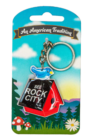 Rock City Birdhouse Keychain