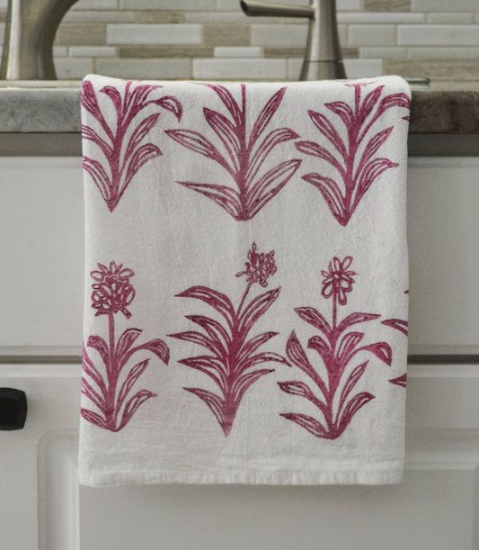 Flower Tea Towel (Pink)-Range