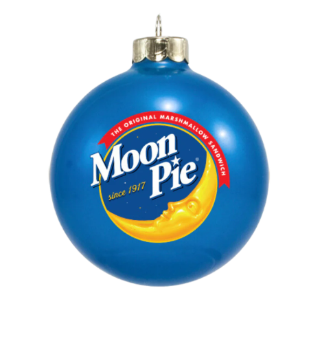 MoonPie Blue Glass Ornament-MoonPie
